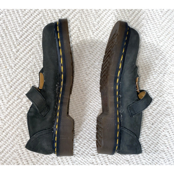 Vintage 90s Dr. Martens Mary Jane Nubuck Strap Shoes England Size 4 AW 004 - Picture 6 of 10